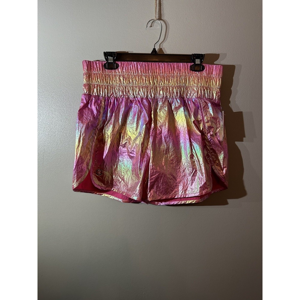 Simply Southern Size Large Pink Metallic Shorts NWT Liner Inside